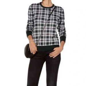 Equipment Femme Womens Wool Knit Crew Neck Sweater White / Green Size S